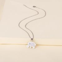 Fashion New Stainless Steel Elephant Pendant Necklace For Women main image 6