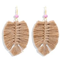 Hot-saling Hand-woven Tassel Small Wool Alloy Earrings Wholesale sku image 2