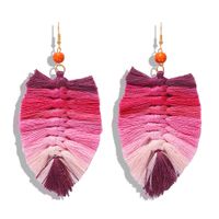 Hot-saling Hand-woven Tassel Small Wool Alloy Earrings Wholesale sku image 13