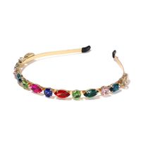 Fashion Simple Baroque Retro Alloy Diamond Headband 6 Colors Hairpin sku image 2