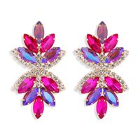 Fashion Multi-layer Alloy Diamond-studded Rhinestone Flower Women's Earrings sku image 2