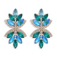 Fashion Multi-layer Alloy Diamond-studded Rhinestone Flower Women's Earrings sku image 1