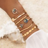 Mode Individuelle Accessoires Rundes Dreieck Offenes Buntes Wellenmuster Armband 5-teiliges Set sku image 1