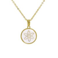 Fashion Stainless Steel New Flower Pattern Pendant Necklace For Women sku image 1