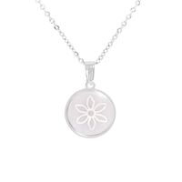 Fashion Stainless Steel New Flower Pattern Pendant Necklace For Women sku image 2