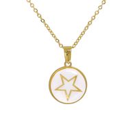 Fashion Stainless Steel Geometric Five-pointed Star Pattern Pendant Necklace sku image 1