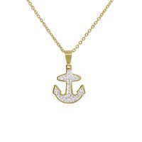 Fashion New Stainless Steel Anchor Pendant Necklace For Women sku image 1