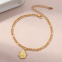 Fashion Wild Simple Letter Pendant Foot Ornament Alloy Uppercase 26 Letter Anklet main image 5