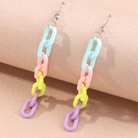 Simple Geometric Square Creative Colorful Resin Chain Long Earrings main image 1