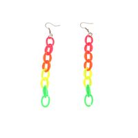 Simple Geometric Square Creative Colorful Resin Chain Long Earrings main image 6