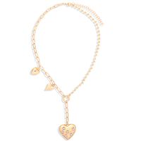 Street Style Fashion Exaggerated Peach Heart Pendant Alloy Necklace Wholesale main image 1
