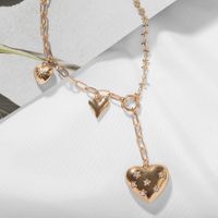 Street Style Fashion Exaggerated Peach Heart Pendant Alloy Necklace Wholesale main image 4