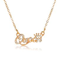 Letter Queen Trendy Crown Necklace main image 6