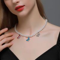 Perle Bunte Schmetterling Schlüsselbein Kette Einfache Kurze Damen Halskette main image 1