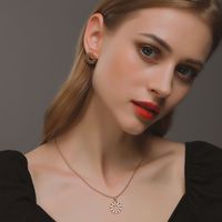 Hot Sale Fashion New Simple Three-dimensional Lock Chain Earrings Necklace Accessories main image 1
