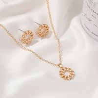 Hot Sale Fashion New Simple Three-dimensional Lock Chain Earrings Necklace Accessories main image 3