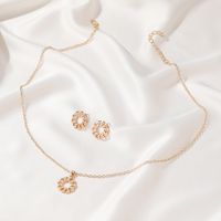 Hot Sale Fashion New Simple Three-dimensional Lock Chain Earrings Necklace Accessories main image 4