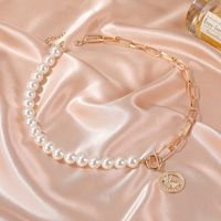 Neues Zubehörretro Münzanhänger Damen Perlenkette main image 3
