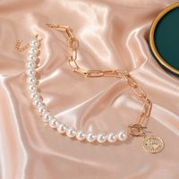 Collar De Perlas De Mujer Con Colgante De Moneda Retro main image 4
