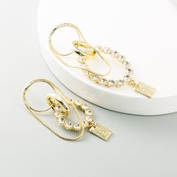 Fashion All-match Real Gold Plated S925 Silver Needle Alloy Inlaid Rhinestone Exaggerated Long Earrings main image 1
