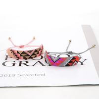 Mode Ethnique Style Antique Perle De Riz Tissé Bracelet Géométrique Bijoux Faits À La Main main image 6