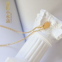White Drop-shaped Pendant Minimalist Titanium Steel Necklace main image 4
