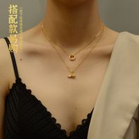 Light Luxury All-match Mermaid Tail Shell Dolphin Clavicle Titanium Steel Necklace main image 5