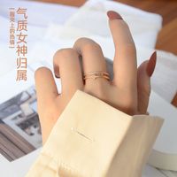 Fashion High-level Simple Frosted Titanium Steel Rings main image 1