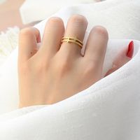 Fashion High-level Simple Frosted Titanium Steel Rings main image 6