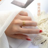 Fashion High-level Simple Frosted Titanium Steel Rings main image 5