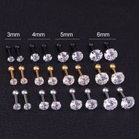 Fashion Geometric Inlaid Zircon Stainless Steel Ear Studs main image 1