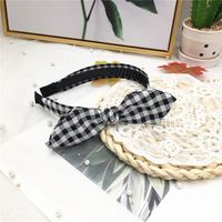 Korean New Lattice Toothed Non-slip Headband Student Ladies Sweet Bowknot Rabbit Ears Hair Accessories main image 5