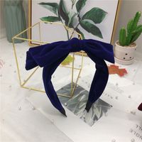 Korean New Flannel Autumn Double-layer Big Bow Broad-sided Non-slip Simple Headband For Women Wholesale main image 4