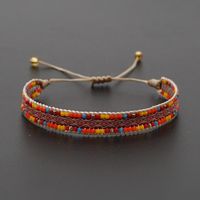 Rice Bead Weaving Bohemian Style Retro Ethnic Style Pattern Ribbon Bracelet sku image 1