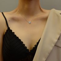 Mini Ola Letras Inglesas Con Diamante Melocotón Corazón Exquisito Collar De Acero De Titanio sku image 4