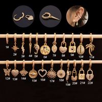 1 Pièce Dame Géométrique Le Cuivre Zircon Incrusté Des Boucles D'oreilles sku image 4