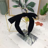 Korean New Flannel Autumn Double-layer Big Bow Broad-sided Non-slip Simple Headband For Women Wholesale sku image 2