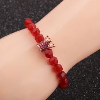 Fashion New Faceted Agate Stone Beaded Crown Copper Men's Gemstone Bracelet sku image 2