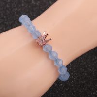 Fashion New Faceted Agate Stone Beaded Crown Copper Men's Gemstone Bracelet main image 5