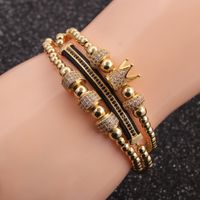 Hot-selling New Micro-inlaid Wheel Elbow Crown Men's Bracelet Set main image 1