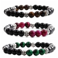 Hot-selling Fashion 8mm Tiger Eye Black Gallstone Bracelet For Men main image 1