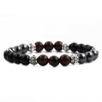 Hot-selling Fashion 8mm Tiger Eye Black Gallstone Bracelet For Men main image 5