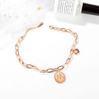 Hot-selling New Fashion Love Circle Letter M Ladies Titanium Steel Anklet main image 4