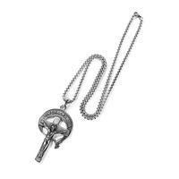 Collier Religieux Classique Jésus Croix Paix Colombe Lune Acier Titane Hommes En Gros main image 5