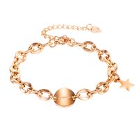 Wholesale Trend Wild Disc Star Pendant Ladies Titanium Steel Bracelet Jewelry main image 1