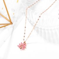 Korean Simple Fashion Zircon Flower Peacock Necklace main image 3