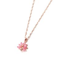 Korean Simple Fashion Zircon Flower Peacock Necklace main image 5