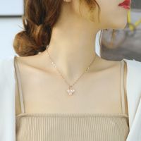 Creative Small Bee Inlaid Diamond Pendant Women All-match Necklace Wholesale main image 6
