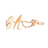 Korea New Fashion Peach Heart Smiley Letter M Titanium Steel Chain Adjustable Ring For Women Wholesale sku image 1