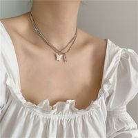 Butterfly And Red Flash Diamond Letter Pendant Clavicle Chain Women's Necklace main image 5